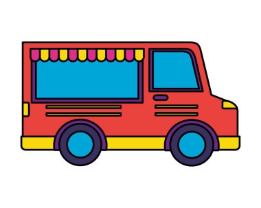 Beyaz arka planda yemek kamyonu