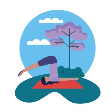 Yoga açık düz tasarım görüntü