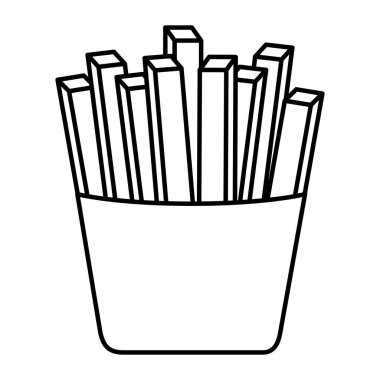 Beyaz arka planda patates kızartması.