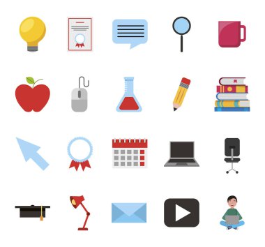 Eğitim seti simgeleri paketi