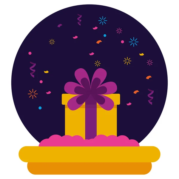 Ciastko prezent pudełko konfetti urodziny — Wektor stockowy