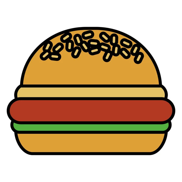 Ízletes burger fehér háttér — Stock Vector