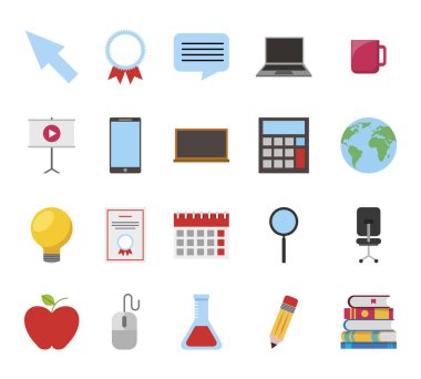 Eğitim seti simgeleri paketi