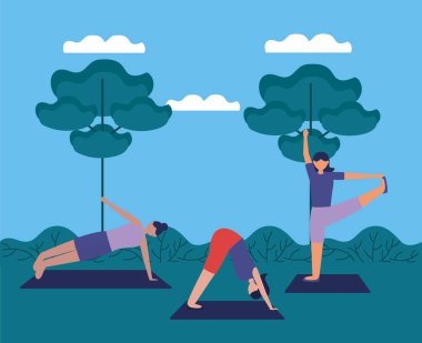 Yoga açık düz tasarım görüntü