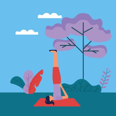 Yoga açık düz tasarım görüntü