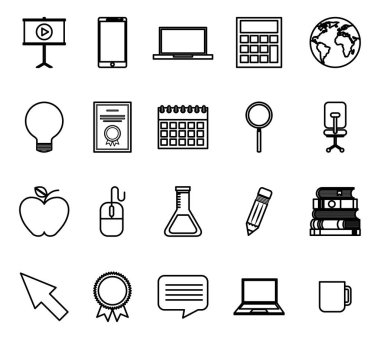 Eğitim seti simgeleri paketi