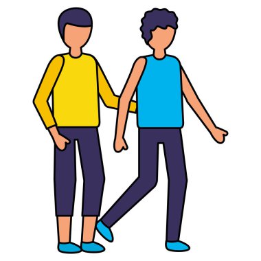 iki adam ayakta karakterler beyaz arka plan