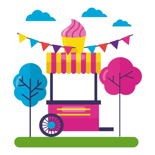 Cabina comida helado calle parque diseño — Archivo Imágenes Vectoriales
