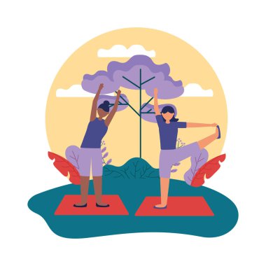 Yoga açık düz tasarım görüntü