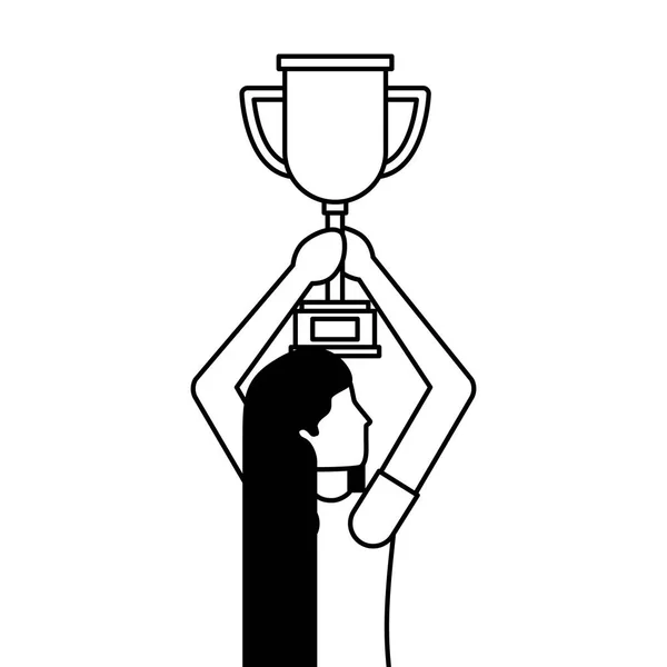 Woman Holding Trophy Award design — Stock vektor