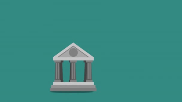 Edificio bancario negocio financiero hd — Vídeo de stock