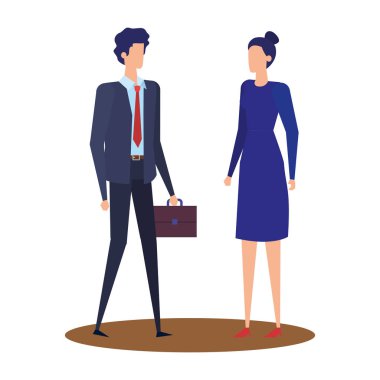 zarif genç iş çift Avatars karakterler