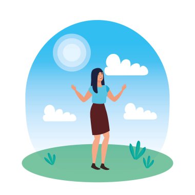 manzara mutlu genç kadın