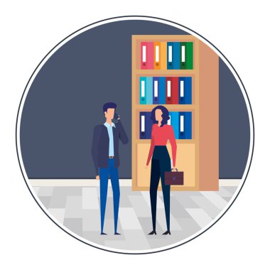 İşyeri karakterleri iş çift