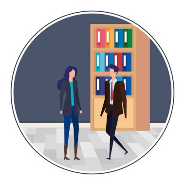 İşyeri karakterleri iş çift