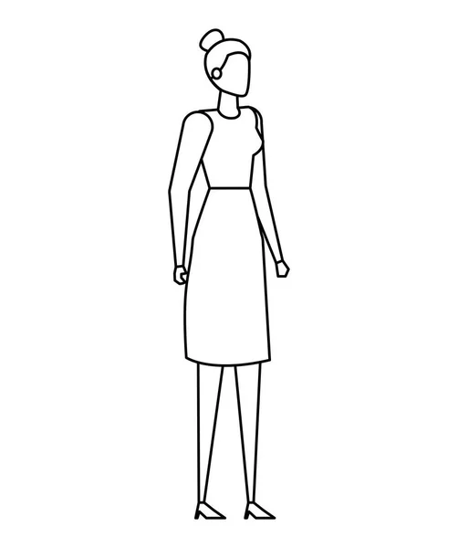 Élégante jeune femme d'affaires personnages avatar — Image vectorielle