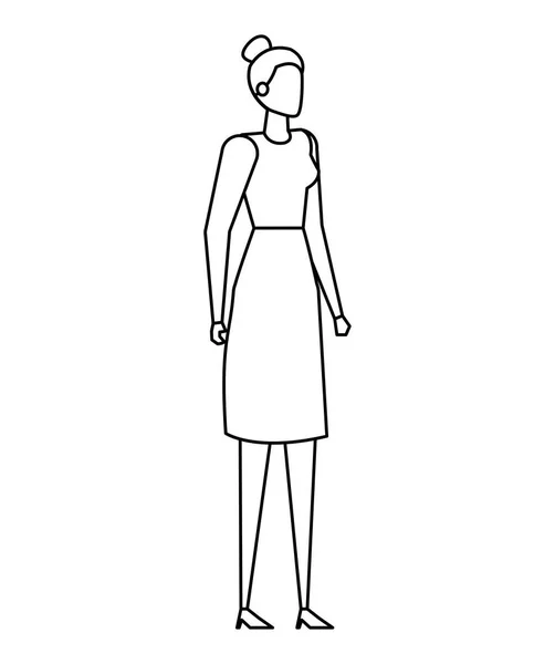 Elegante joven mujer de negocios avatar personajes — Vector de stock