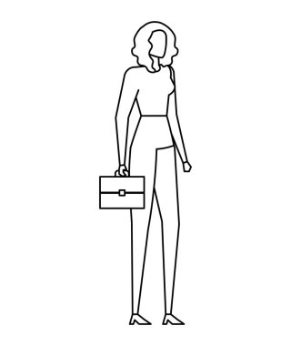 portföyü ile zarif genç iş kadını