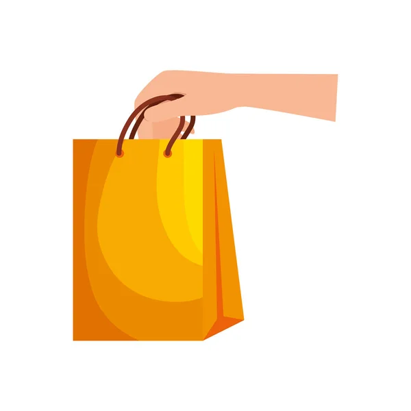 Mano elevación bolsa icono — Vector de stock