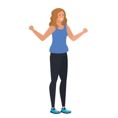 Mutlu genç kadın karakteri kutluyor