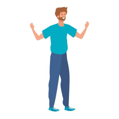 sakal kutluyor karakter ile mutlu genç adam