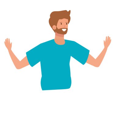 sakal kutluyor karakter ile mutlu genç adam