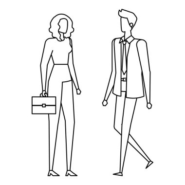 zarif genç iş çift Avatars karakterler