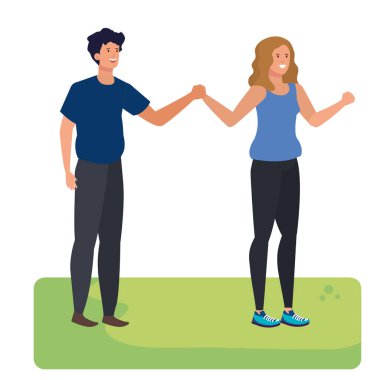 Kampta genç aşıklar çift