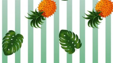 yapraklı taze tropikal ve egzotik ananas