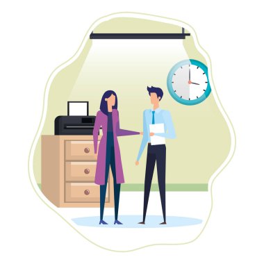 İşyeri karakterleri iş çift