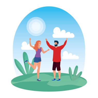 Genç aşıklar çift parkta kutluyor