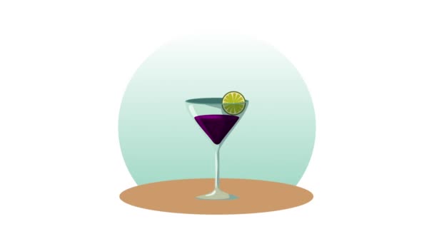 Färsk tropisk cocktail Cup HD — Stockvideo