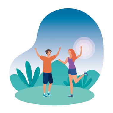 Genç aşıklar çift parkta kutluyor