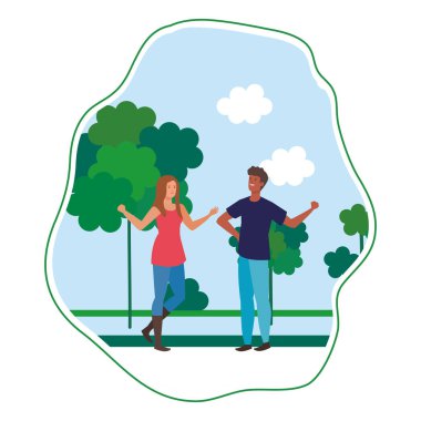 manzara Genç Irklararası severler çift