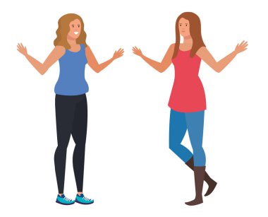 Genç kız arkadaşlar Avatars karakterler