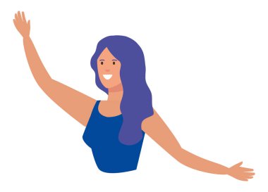 Mutlu genç kadın Avatar karakteri