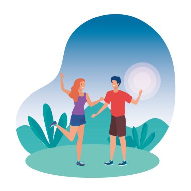 Genç aşıklar çift parkta kutluyor