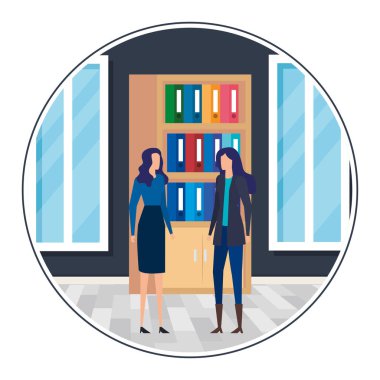 İşyerinde zarif genç işkadınları