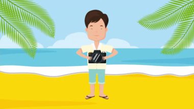 plaj yaz zaman karakter genç adam