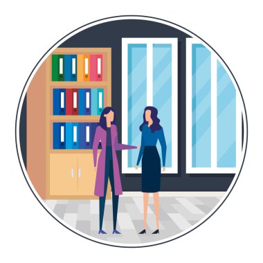 İşyerinde zarif genç işkadınları