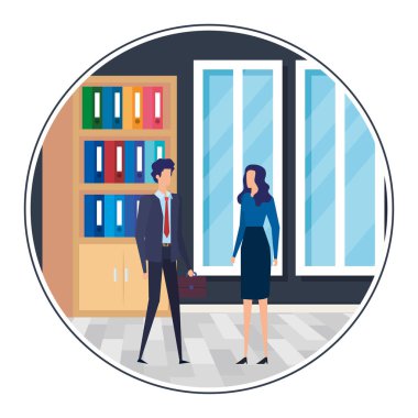 İşyeri karakterleri iş çift