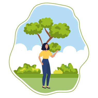 manzara mutlu genç kadın