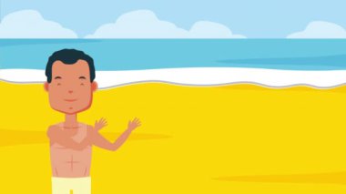 plaj yaz zaman karakter genç adam