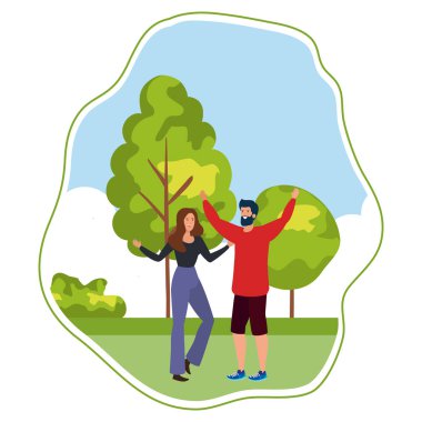 Genç aşıklar çift parkta kutluyor