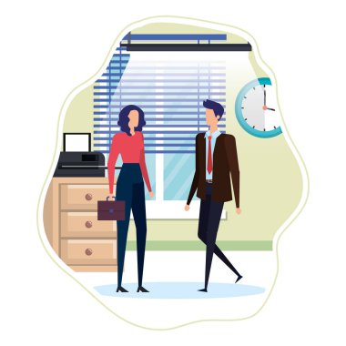 İşyeri karakterleri iş çift