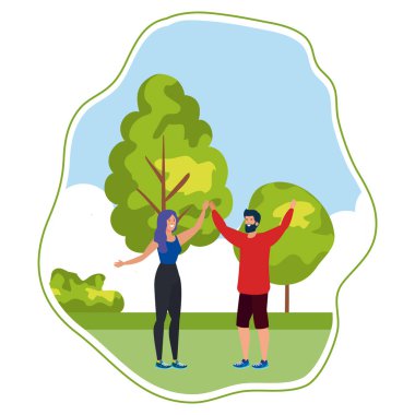 Genç aşıklar çift parkta kutluyor