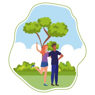 manzara Genç Irklararası severler çift