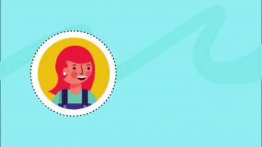 Genç kadın konuşan karakter