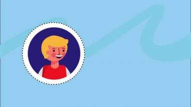 Genç adam konuşan karakter