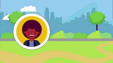 Park manzara sahne, 4k video animasyon